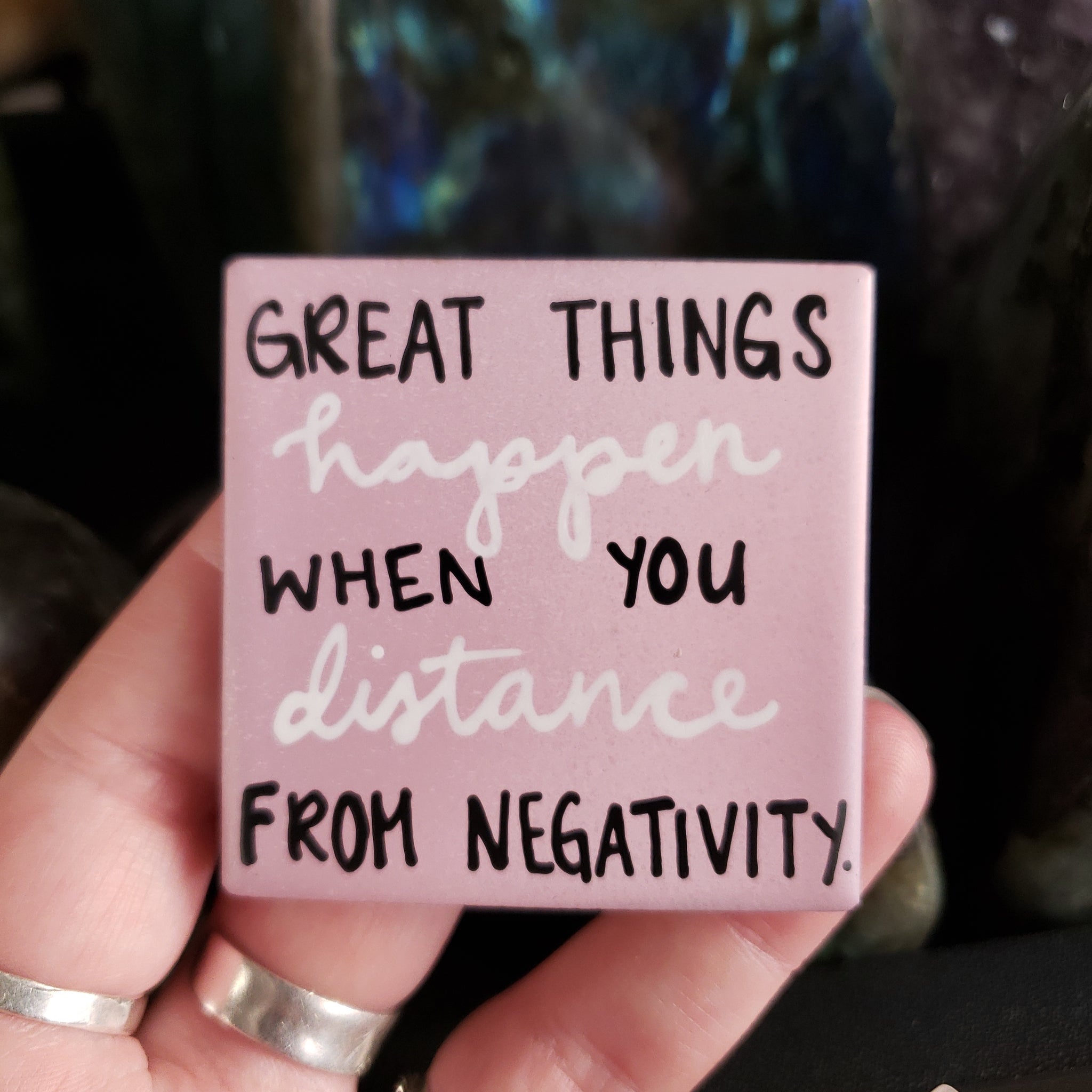 great things happen when you distance from negativity. (Magnet)